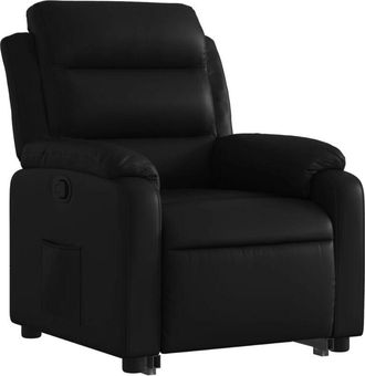 vidaXL Vidaxl - Sill&oacute;n Reclinable Elevable Cuero Artificial Negro