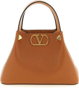 Valentino Garavani VLogo Signature Kleine Shoppingtas - Dames - Handtassen - Bruin - ONE Size - Leer - Tassen