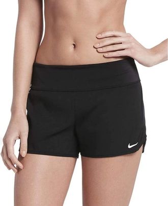 Nike Solid Element Board Shorts Womens Black Elastic Waist Swimwear DSGL1268