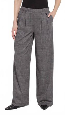 Lyss&eacute; Darcy Ponte Pleated Wide Leg Trouser In London Glen Plaid