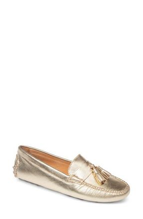 Patricia Green Jordan Moc Toe Tassel Loafer in Gold Leather at Nordstrom, Size 7.5