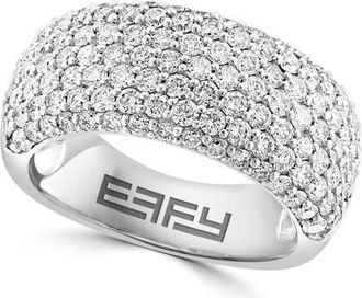 Effy 14K White Gold Diamond Pav&eacute; Dome Band Ring in 14K Gold at Nordstrom, Size 7