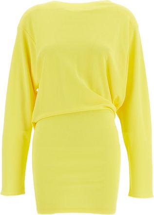 Jacquemus Back Draping Mini Dress with Embroidered Detail
