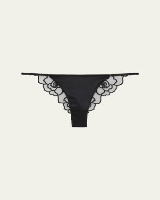 Kiki De Montparnasse Petite Chou Charmeuse & Embroidered Tulle Panties