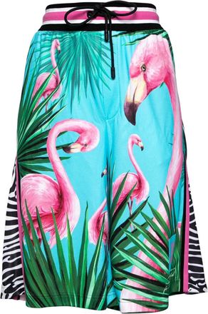 Dolce & Gabbana Shorts met flamingoprint - Blauw