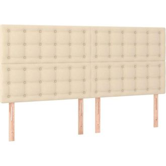 vidaXL Cabecero Con Luces Led Tela Crema 160x5x118/128 Cm Vidaxl