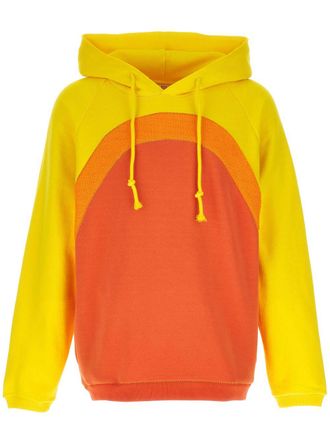 ERL gradient-effect panelled cotton hoodie - unisex - Cotton - S - Orange
