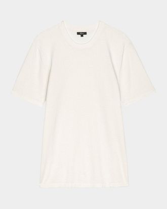 Rails Mens Mason Cotton and Cashmere Solid Crewneck T-Shirt