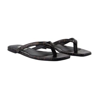 Toteme Crocodile-Embossed Calfskin Sandal - Brown