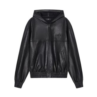 Amiri Oversized Zip Hoodie van Leer - Heren - Leren en Su&egrave;de Jassen - Zwart - L - Leer - Jassen
