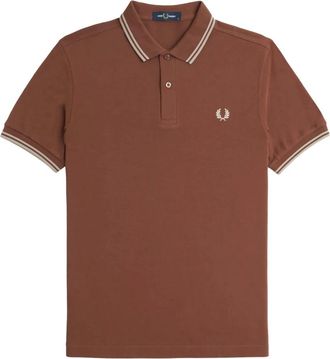 Fred Perry Twin Tipped Polo Shirt - Heren - Polos - Bruin - M - Katoen - Tops