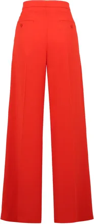 Aspesi Womens High-Rise Wide-Leg Trousers Orange Acetate