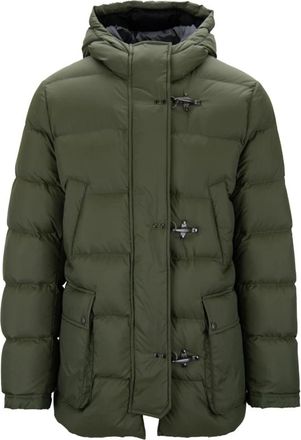 Fay Heren Gewatteerde Jas met Hoge Kraag - Heren - Gewatteerde jassen - Groen - 2XL - Jassen