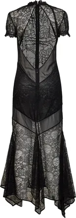 The Attico Womens Maxi Dress Asymmetric Lace Black Polyamide