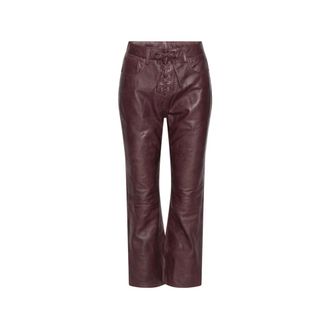 Rotate Rotate Birger Christensen, Broeken, Dames, Bruin, XS, Leather Broeken