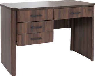 Hhg Escritorio Hhg-776, Mesa De Oficina Y De Ordenador, 4 Cajones De Mdf, 78 X 110 X 60 Cm, Acabado En Nogal