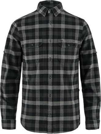 Fjällräven Skog Shirt Mens Long Sleeve Button Up Black/Grey : 2XL, Cotton/Flannel