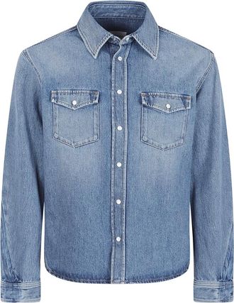 Givenchy Denim Shirts, male, Blue, Size: M Couture Seam Shirt