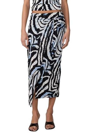 Diane Von F&uuml;rstenberg Bianca Abstract Zebra Print Wrap Front Skirt in Zebra Id Big Mist at Nordstrom, Size X-Small