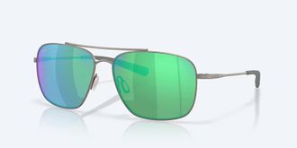 Costa Unisex Canaveral Polarized Sunglasses In Brushed Grey Green Mirror