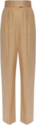 Valentino Garavani Broeken, Dames, Beige, 2Xs, Wol, Wool Pants With Pleats