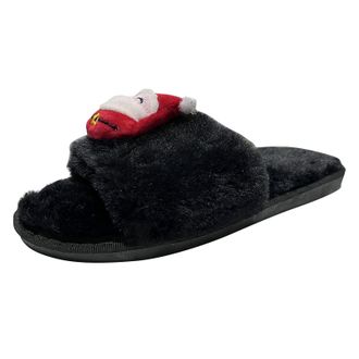 Generic Christmas Womens Two Tone Slippers UK Casual Novelty House Shoes Fluffy Warm Home Slipper Plush Bedroom Shoes Slip on House Slippers Breathable Ladies