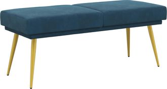 vidaXL Banco De Doble Capa Azul 120 X 45 X 46 Cm Terciopelo Vidaxl