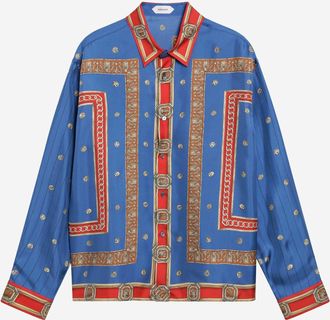Versace Camisa De Seda Con Estampado Ringmaster