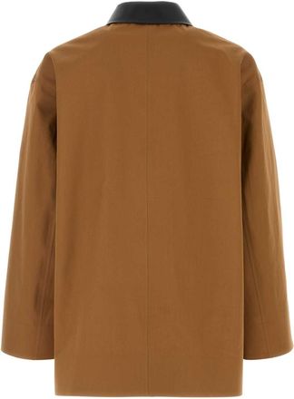 Jil Sander Mens Organic Cotton Trench Coat Brown