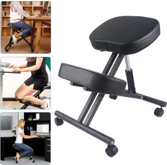 OEM Silla Ergon&oacute;mica De Rodillas, Coj&iacute;n Grueso, Altura Regulable De 50 A 60 Cm, 70 X 46 Cm, Cuatro Ruedas Para Facilitar El Transporte, Color Negro