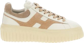 Hogan Ivory H-Stripes Nappa Leather Sneakers