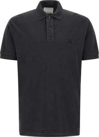 Isabel Marant Black Embroidered Logo Polo