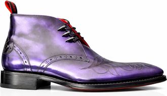 Jeffery West Mens Moon Eye Peacock Chukka Boot - Purple Leather - Size UK 8.5
