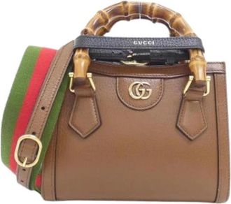 Gucci Pre-owned Vintage Handbag - Dames - Vintage Handtas - Bruin - ONE Size - Leer - Vintage