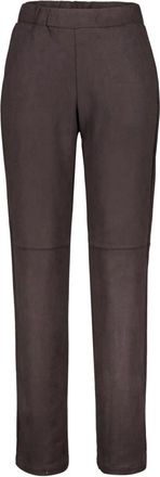 Monari Slim-fit Broeken - Dames - Broeken - Bruin - Maat: 2XL Velours