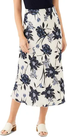 Karen Kane Abstract Print Satin Bias Cut Midi Skirt at Nordstrom, Size X-Large