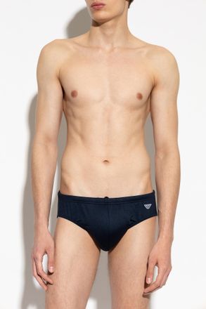 Emporio Armani Swim Briefs, Mens, Navy Blue