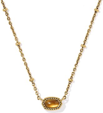 Kendra Scott Womens Mini Elisa Satellite Short Necklace In Gold Amber