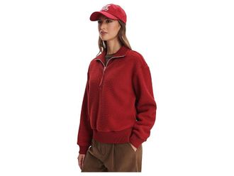 Varley Jaylin 1/2 Zip Fleece Womens Sweatshirt Red Dahlia : XXS, Polyester
