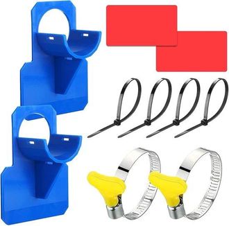No Brand 2 Unidades - Soportes Para Mangueras De Piscina - Soporte Para Mangueras De Piscinas - Con Cinta Adhesiva/bridas, Abrazaderas De Acero Inoxidable - 10