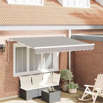 vidaXL Toldo Retr&aacute;ctil Gris Claro 300 X 200 Cm Tela Vidaxl
