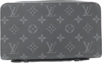 Louis Vuitton Monogram Eclipse Black Coated Canvas Long Wallet (Bi-Fold) (Pre-Owned)