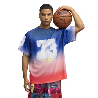 Puma Hooptopia Sunset T-shirt voor heren (Perzisch Blauw)