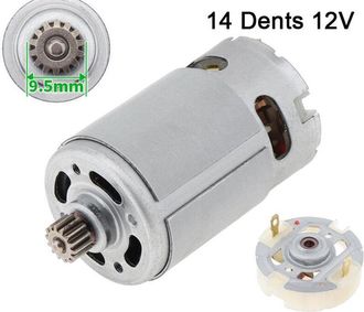 OEM Motor De Cc Rs550 De Dos Velocidades Con 14 Dientes - Motor Con Escobillas - 12 V, Incluye Portaescobillas De Servicio