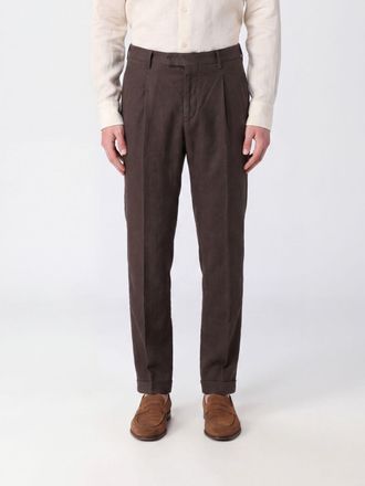 Pantaloni Torino Pleated Slim Fit Chino Trousers in Stretch Cotton