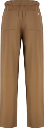 Ami Mens Elasticated Wool Twill Trousers Camel Virgin