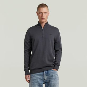 G-Star Half Zip Gebreide Trui - Grijs - Heren