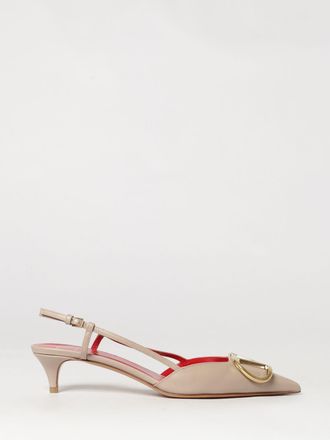 Valentino Garavani VLogo Signature Calfskin Low-Heel Slingback Pumps