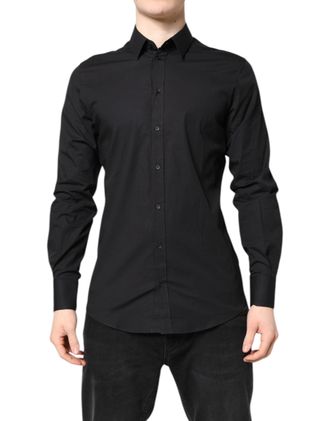 Dolce & Gabbana Cotton-Elastane Dress Shirt Shirt - Black