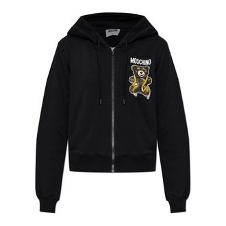 Moschino Zip-throughs, female, Black, Size: XS Hooded Sweatshirt